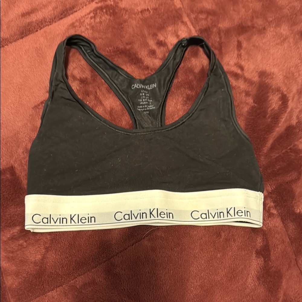 Calvin Klein Black Racerback Sports Bra